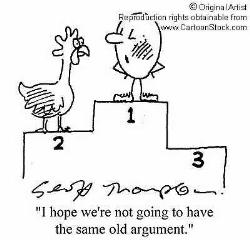 Chicken vs. egg - chicken vs. egg