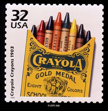 Crayola Postage Stamp - A nice image of the 32 cent Crayola postage stamp from the USPS