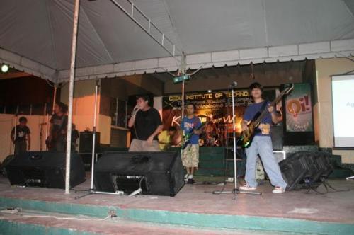BisRock - a local band performed on stage at CIT quadrangle...