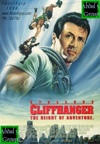 Cliffhanger - the movie - Cliffhanger is a 1993 action movie directed by Renny Harlin and starring Sylvester Stallone and John Lithgow. Stallone plays a climber who becomes embroiled in a failed heist set in a U.S. Treasury plane flying through the Rocky Mountains. The film was a hit when it was released, making more than $250 million worldwide.  Cliffhanger is also in the Guinness Book of World Records for the costliest aerial stunt ever performed. Stuntman Simon Crane was paid $1 million to perform the aerial transfer scene, where he crossed between two planes at an altitude of 4,572 m (15,000 ft). courtesy:wikipedia