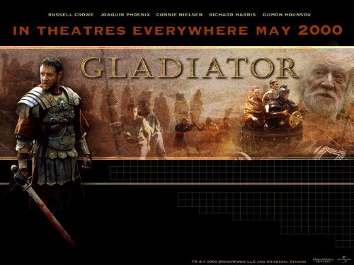 Gladiator - film - Gladiator is a 2000 historical action/drama film directed by Ridley Scott, starring Russell Crowe and Joaquin Phoenix. Crowe portrays the loyal General Maximus Decimus Meridius, who is betrayed when the Emperor's ambitious son Commodus (Phoenix) murders his father and seizes the throne. Reduced to slavery, Maximus rises through the ranks of the gladiatorial arena to avenge the murder of his family and his Emperor.  The film won five Academy Awards in the 73rd Academy Awards ceremony, including the Academy Award for Best Picture. While Gladiator was criticized by historians for its historical inaccuracies, its epic scope and intense battle scenes won praise. The film's success may have helped to revive the historical epic genre, with subsequent films such as Troy, Alexander, 300 and Kingdom of Heaven, the last of which was also directed by Scott.