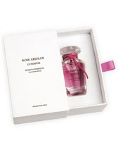 Rose Absolue le Parfum - The second offering of the Secrets d'Essences Collection, Rose Absolue celebrates one of the most mystical raw materials used in perfumery, the Damask rose, or rather Damask roses because there are two contained in this creation. The Rose absolue fragrance was created from two high quality Damask roses, roses with the most voluptuous, sensual and complex scents.The first: the essence of Turkish and Belgian roses, selected for their intriguing roses. The second: rich in honeyed waxes, this rose originates from Morocco and was chosen for its sensual, bewitched facets.