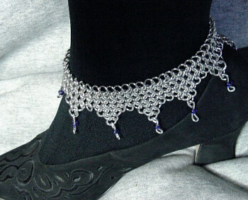 Anklet with blue beads - This is one of my favorite anklet designs.
