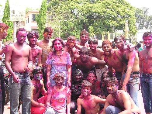 Holi..... - Tht's the snap.. of our class when we celebated the holi..   outside our campus..   it was a blast..