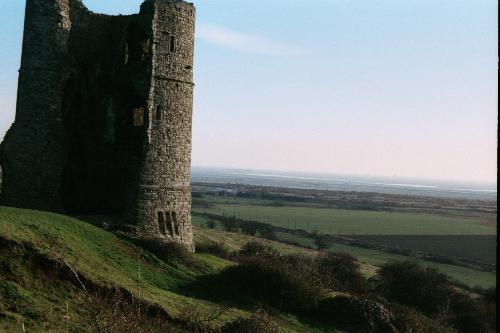 Hadleigh Castle  - Shot of the South-East tower of Hadleigh Castle in Essex, England. This castle that was once home to Catherine of Aragon now lies in ruins.