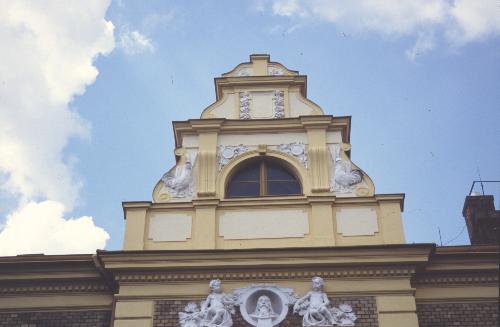 Czech Gable - View of a Gable taken in the town of Hradec Kralove, Czech Republic
