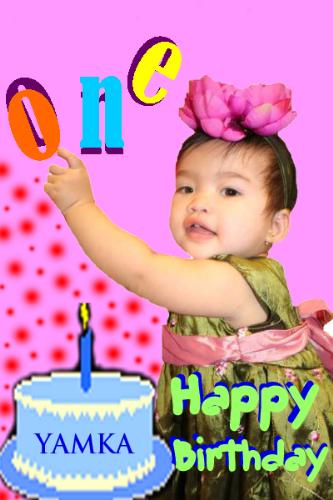 My god daughter - It was her 1st birthday. I was sent an invitation few weeks before by the mother which is a very good friend of mine. She's my very first god daughter here in the US. We live some couple of hours, at far I should say. The same time I had already said yes to another birthday party from a new close friend nearby so I turned in between. I decided just to send her a birthday gift card. Out of my husband search that it can be personalized, within 30mins of getting all the ideas into one. I had made this picture.