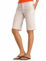 White Bermuda Shorts - Just above the knee.