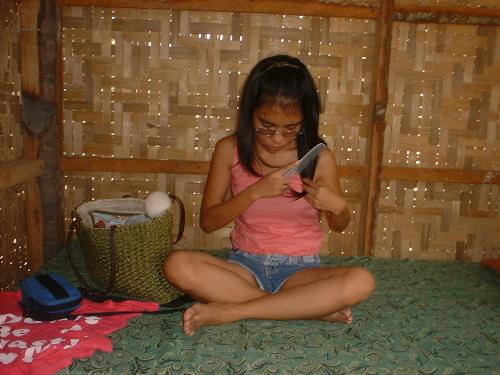 me... - me combing my hair... while doing nothing...