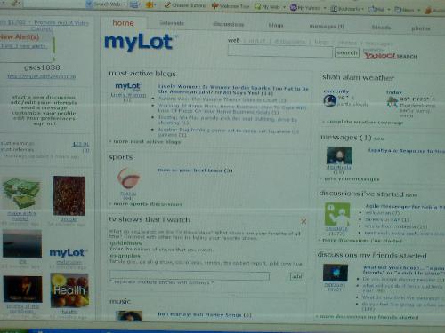 mylot - this topic i can not forget. i must take a photo and put it here. mylot, the early time i joined, with only discussions, now have more features... i am please to be part of this popular site .