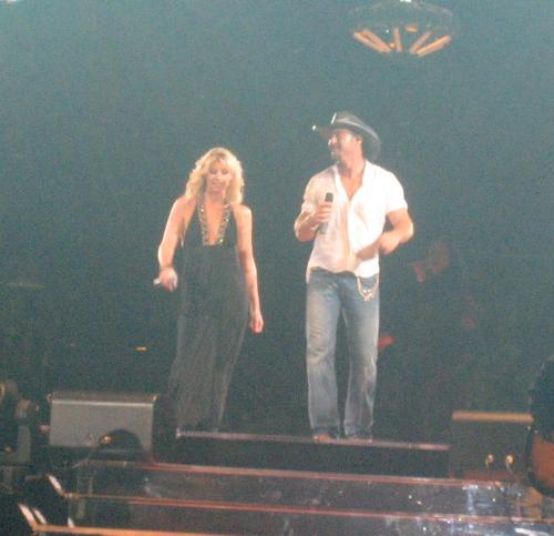 Tim and Faith - walking down the stairs together