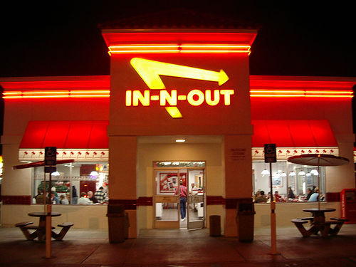 In N Out Burger -  This is the great In N OUt Burger place! What do you think of it? It looks pretty cool huh?