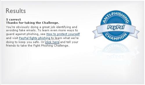 anti-phishing champion - Perfect score the first time. ;)