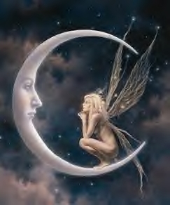 the feeling of thoughts - the thoughtful, fairy spirit of the crescent moon