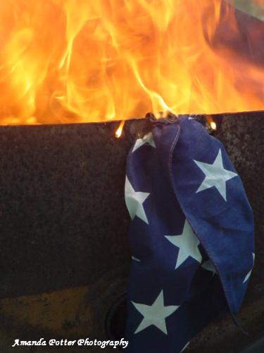Flag Day Ceremony with Fire (picture 2) - This is one of my daughter's, Amanda Potter, photos. I have permission to share some of her portfolio. I am very proud of my talented daughter.