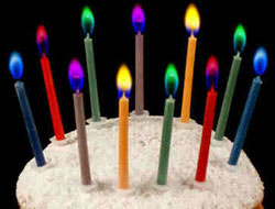 Colorful flame - Cake with colorful candle flame. Neat huh?
