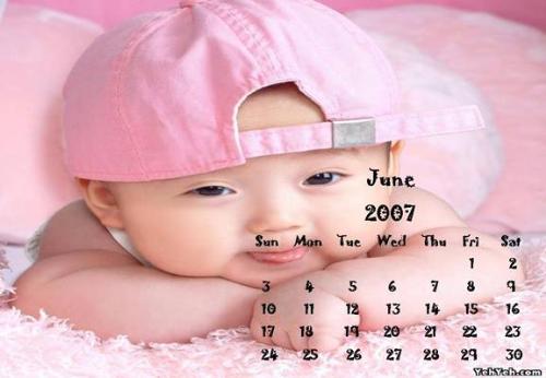 calender  - month of june .and the baby is so sweeeeeeeeeeeeeeeeeeet