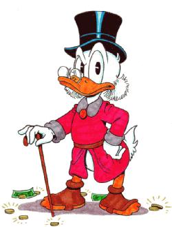 Scrooge McDuck - Scrooge McDuck, Donald's greedy uncle.