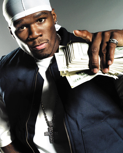 50 cent and money - money in his hand