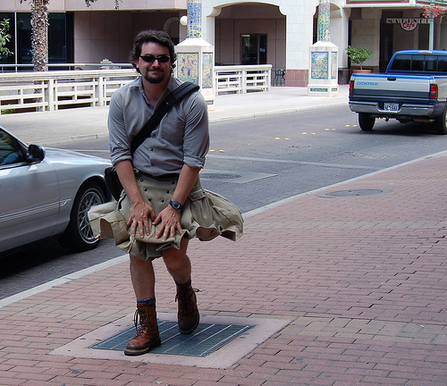 Windy day  - A guy on a windy day