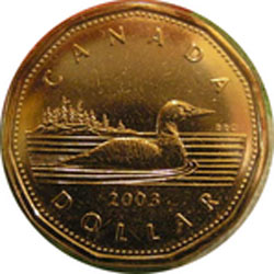 Candian dollar (The lucky loonie) - Picture of the Canadian loonie