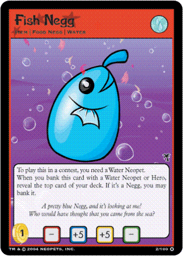 Fish Negg Trading Card - One of the many cards you can collect in the Neopia TCG pack.