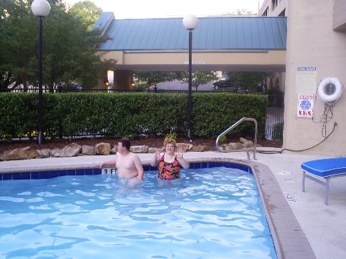 Amanda and Stuart in the swimming pool - Stuart wanted me to take a picture of he and Amanda in the swimming pool at Birmingham, so here they are!!