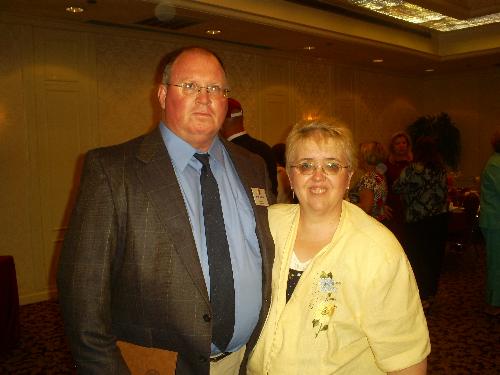 Steve and myself at the Banquet after his state co - There is always a banquet at the end of the state convention and Steve always wants me to go with him, which I thoroughly enjoy doing. Most of the time I am the only wife there.