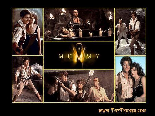 The Mummy  - The Mummy is a 1999 film written and directed by Stephen Sommers, starring Brendan Fraser and Rachel Weisz, with Arnold Vosloo as the reanimated mummy of the title. The movie features some dialogue in ancient Egyptian language with the assistance of a professional Egyptologist. It is a loose remake of The Mummy (1932), which starred Boris Karloff as the mummy.  The Mummy does not take place at the famed Giza pyramids where several Old Kingdom Egyptian kings (Egyptian monarchs were not yet called pharaohs) were buried. Instead most of the action takes place in the fictitious Hamunaptra — the 'City of the Dead' that lies 'deep into the desert' beyond Thebes that has buried treasure that the characters soon come to find.  It was followed in 2001 by a sequel, The Mummy Returns and The Mummy: The Animated Series, followed by The Scorpion King in 2002.