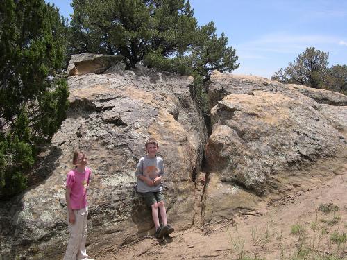 Traveling the Country together - Our two youngest next to some of the cool rocks found in Lathrop State Park, in Walsenburg, Colorado. This was the end of our families journey across the Country. We decided to make Walsenburg, Colorado our new home.