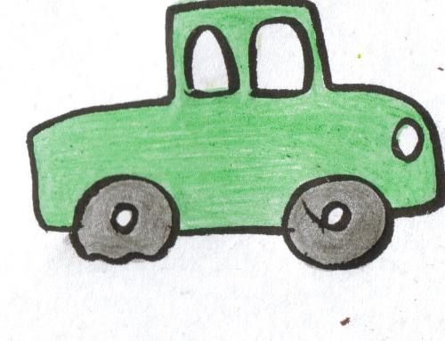 Car With Flat - This is a picture of a car with a flat tire. I colored it myself.