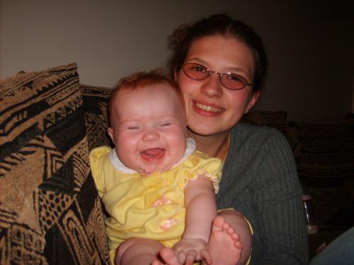 My baby girl - My Hubby took this picture of us at home. This is my baby girl. Yes she has red hair. She gets it from her Grandmother.