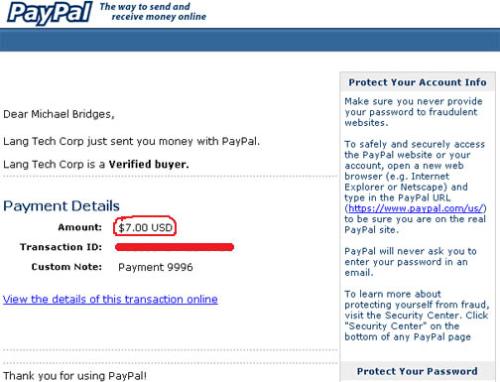 Payment Proof - Proof of second payment from Blogsvertise