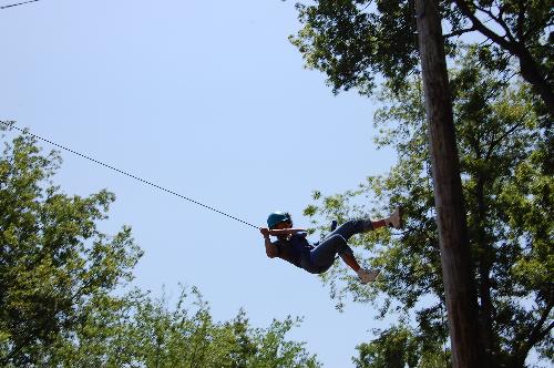 Me 40 feet in air.... - ...just swinging from a thin cable wire.
