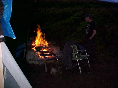 campfire - isn't it a well built campfire? the fireplace was brand new. the campground was very well taken care of. in case you missed the other photo, this was taken Memorial weekend at Caroga Lake State Campgrounds located in the beautiful Adirondack Mts. in central NYS.