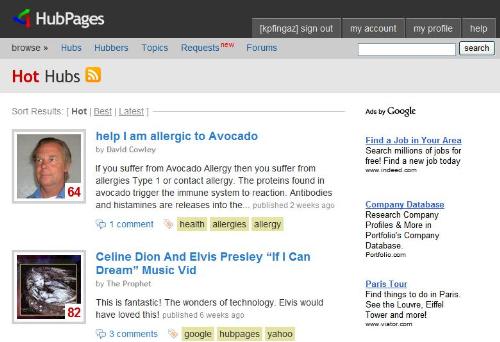 hubpages - discussions on hubpages with adsense sharing