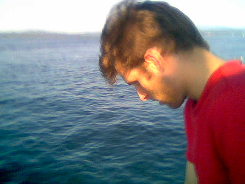 Do you feel GUILTY when you KILL? - A picture of a guy looking guilty (actually is sea-sick :P). Taken with permission from http://farm1.static.flickr.com/37/85661432_c9b6c6e705.jpg?v=0 .