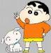 Shinchan and his dog - Shinchan is a very naughty boy