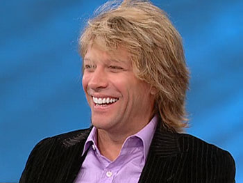 Jon on the Oprah Winfrey Show. - This is a photo of Jon Bon Jovi sharing a laugh on the afternoon talk show, Oprah.