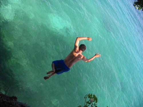 Jump on the Siquijor Beach - This would be my first and last jump i swear over the siquijor beach..