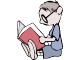 Bookworm - Found this cute little pic here: http://www.school-clip-art.com/book_clipart.shtml  Reminds me alot of myself.