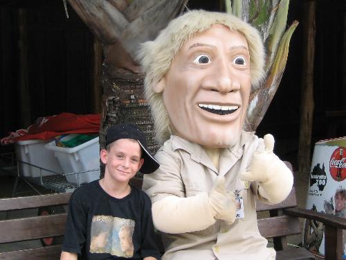 larger Than life Steve Irwin - We visited Australia Zoo in Dec 2005. My son Ben loves this photo