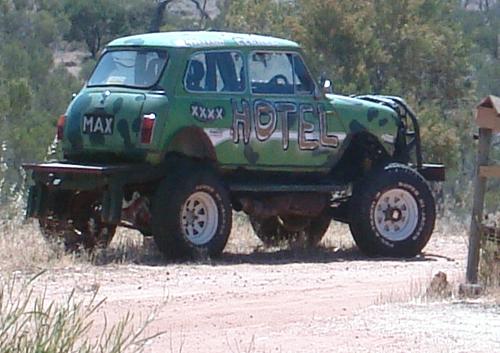 Bush bashing downunder - This is a mini minor on a toyota 4wd chassi equipped with a 308 Chev motor near Devos that belongs to a local kangaroo shooter.