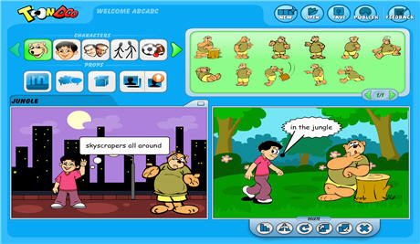 ToonDoo Comic Strip Creator - Toondoo is a new service from the developers of Zoho Office where anyone can create comic strips in seconds.