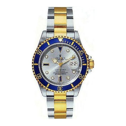 Rolex - Two Tones Steal And Sapphires Mens Watch.