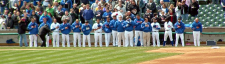 Chicago Cubs and the National Anthem - The beginning of the game.