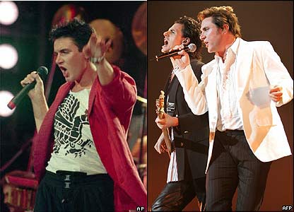 Duran Duran - Duran Duran is an English Synth pop/pop band notable for a long series of popular singles and vivid music videos. They were the most commercially successful of the New Romantic bands and a leading band in the MTV-driven 'Second British Invasion' of the United States. During the past three decades they have placed 21 singles in the Billboard Hot 100 and 30 in the Top 40 of the UK Singles Chart. Duran Duran have sold more than 85 million records. The band's hit singles include 'Planet Earth', 'Girls On Film', 'Rio','Hungry Like the Wolf', 'Save A Prayer', 'Is There Something I Should Know?', 'Union Of The Snake', 'The Reflex', 'Wild Boys' and the James Bond theme 'A View to a Kill' in the 1980s, 'Ordinary World' and 'Come Undone' in the early-1990s, and 'Sunrise' and 'What Happens Tomorrow' in the 2000s. They have won two Grammy Awards for their music videos. Duran Duran was created by Nick Rhodes (keyboards) and John Taylor (bass), with the later addition of Roger Taylor (drums), Andy Taylor (guitar), and Simon Le Bon (lead vocals); none of the Taylors are related. The group has never disbanded, but the line-up changed to include guitarist Warren Cuccurullo from 1989 to 2001, and drummer Sterling Campbell from 1989 to 1991. The reunion of the original five members in the early 2000s, leading to the release of Astronaut in 2004, created a stir among music media and the band's fans.