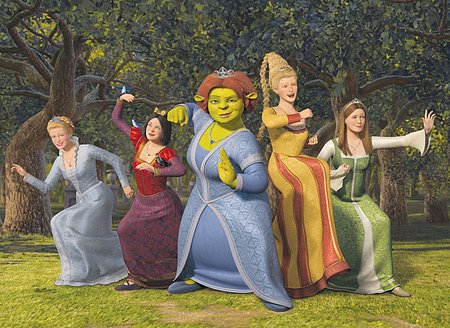 Shrek 3- the fighting ladies - Lol i loved this part of the movies where all the princesses do martial arts and fight the soldiers.