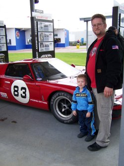 at the 24 hour Rolex - We went down to Florida in January. This is me and my son. He was in awe of all the racecars and meeting the drivers.