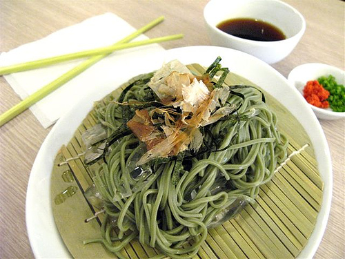 soba - chilled soba is a japanese 'pasta'